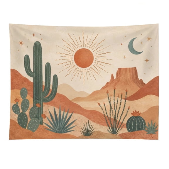 Southwestern Cactus DreamDecorative Wall Tapestry, Lightweight Fabric Wall Hanging for Bedroom Living Room Dorm Room, Aesthetic Wall Decor Backdrop for Home Apartment Office