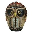 thumbnail image 1 of Southwestern Colorful Tribal Native Indian Owl Chief With Headdress Money Bank, 1 of 9
