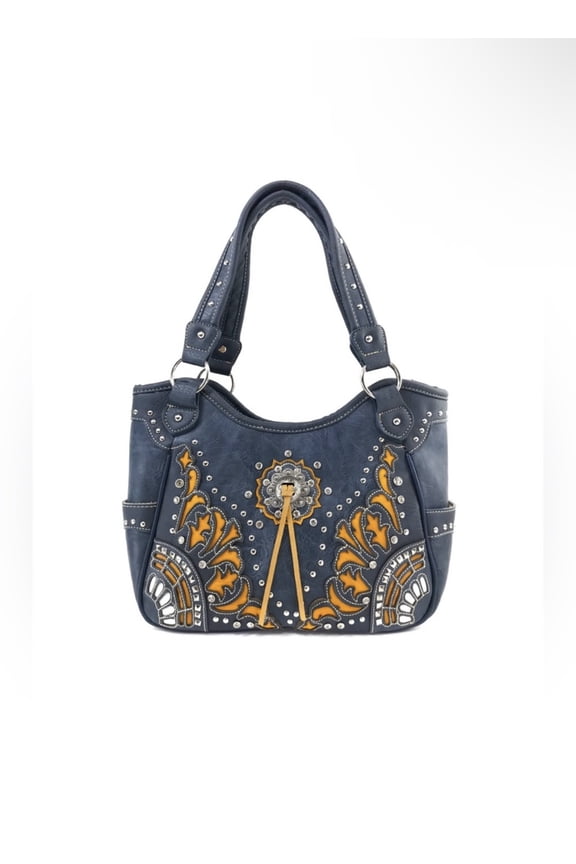 Southwestern Concho Floral Tote Purse