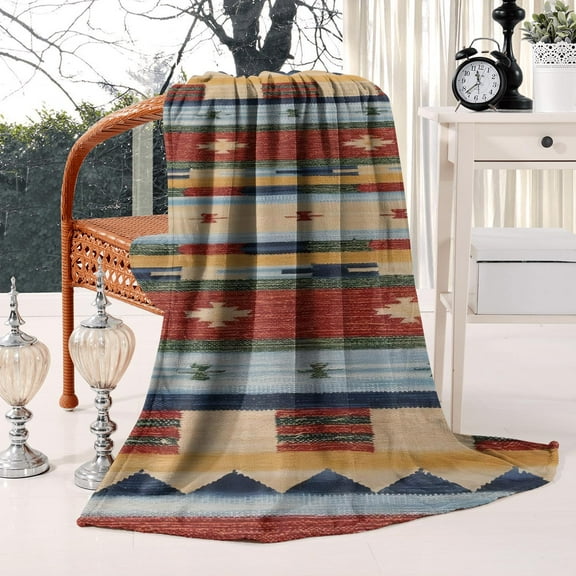 Southwestern Couch Blanket Pattern Throw Blanket- 50 x60 Warm & Cozy Lightweight Boho Blanket Ideal Bed Throw Blanket for Bed Couch Camping Outdoors