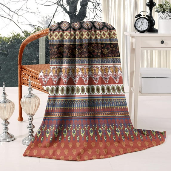 Southwestern Couch Blanket Patterned Throw - Soft Sherpa 50 x60 Warm Blanket for Bed Throw Blanket for Bed Couch Outdoor and Camping