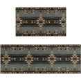 thumbnail image 1 of Southwestern Country Tribe Kitchen Rugs and Mats Set of 2,Rio Grande Ebony Kitchen Decor Rubber Backing Non-Slip Absorbent Kitchen Mats for Sink,Waterproof Runner Rug for Laundry Room, 1 of 6