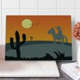 thumbnail image 1 of Southwestern Cutting Board, Cartoon Style Hot Mexico Desert Landscape with Saguaro Cactus and Horse Rider, Decorative Tempered Glass Cutting and Serving Board, Large Size, Multicolor, by Ambesonne, 1 of 5