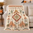 thumbnail image 1 of Southwestern Desert Landscape Sun decorative motif Rustic, Peaceful Mountain Lake Scene, Warm Flannel Blanket for Cabin and Lodge, Outdoor Lovers Camping Gift, Artistic Home Decor, 1 of 9