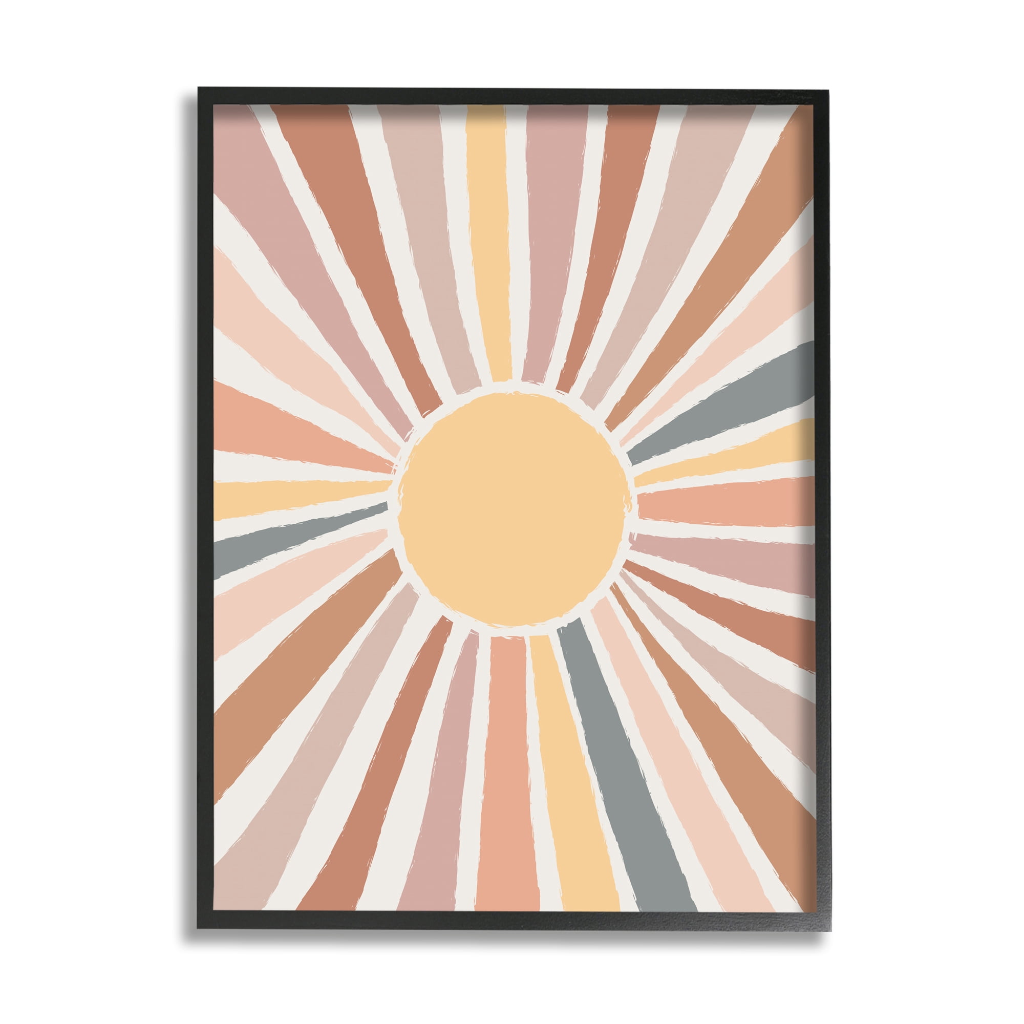 Southwestern Desert Sun Striped Pattern Rays 24 in x 30 in Framed Painting Art Prints, by Stupell Home Décor