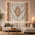thumbnail image 1 of Southwestern Diamond Geometric Pattern on Cream Background, Cozy Boho for Wall Decor Lovers, Rustic Southwestern Art Housewarming Gift, Tapestry Wall Hanging for Living Room and Bedroom, 1 of 7