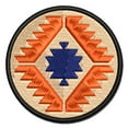 thumbnail image 1 of Southwestern Diamond Triangle Pattern Applique Multi-Color Embroidered Hook & Loop Patch - 3 Inch Medium, 1 of 5