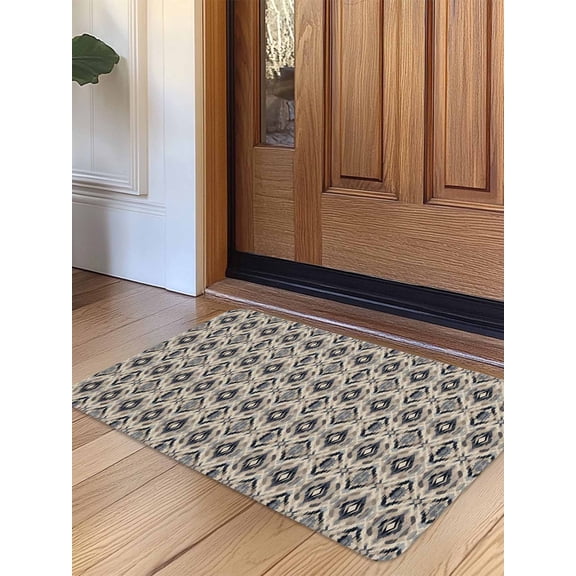 Southwestern, Door Mat Indoor Outdoor Entrance, Non Slip Rug for Kitchen Bathroom Entryway Rug, Abstract Tribal Native Geometric Grey Washable Doormat Floor Mat for Office Home Decor 24x36 Inch