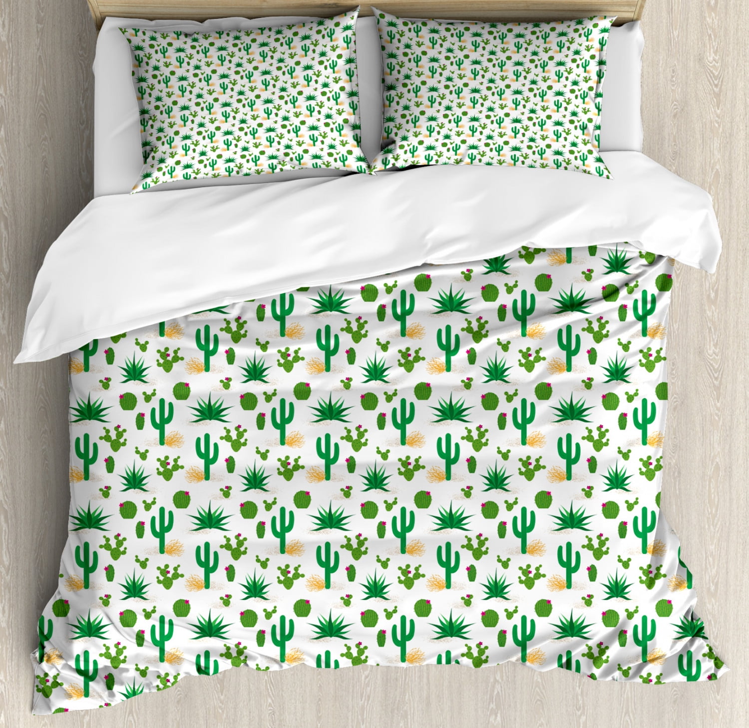 Southwestern Cactus Pattern Queen Duvet Cover Set