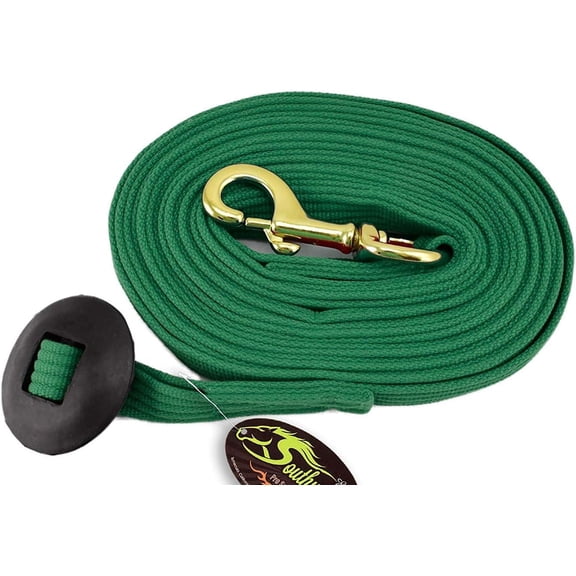 Southwestern Equine Lunge Line for Horses, Cotton Lunge Line with Bolt Snap & Rubber Stop, Durable Horse Lead Rope, Stable Use & Training