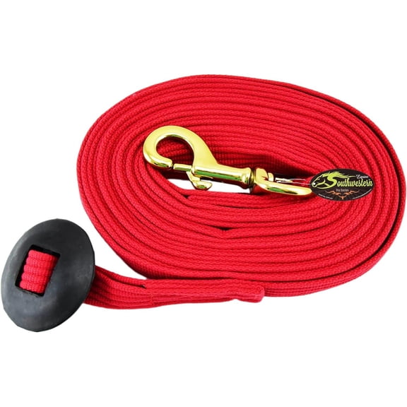 Southwestern Equine Lunge Line for Horses, Cotton Lunge Line with Bolt Snap & Rubber Stop, Durable Horse Lead Rope, Stable Use & Training
