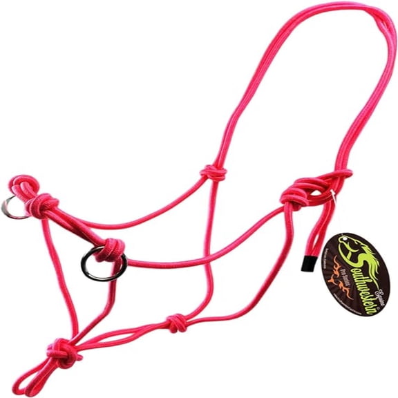 Southwestern Equine Side Pull Rope Halters with Nickle Plated Rings