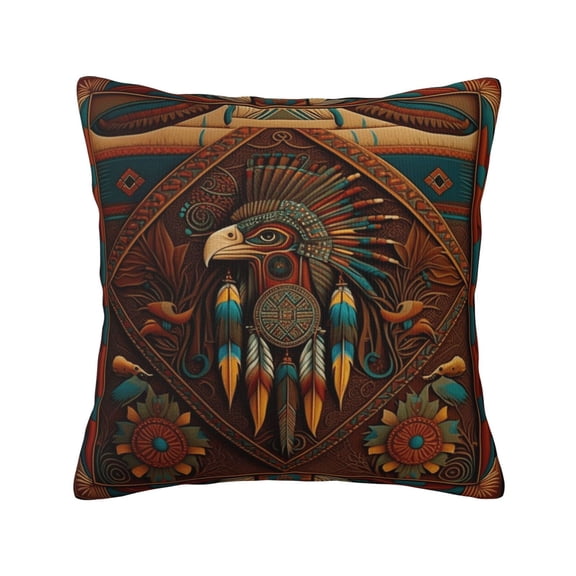 Southwestern Ethnic Art Native Decorative Throw Pillow Case Square Pillowcase Cushion Covers Sofa Couch Car Bedroom 18x18 Inch