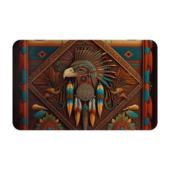 Southwestern Ethnic Art Native Front Door Mat Doormat Non Slip Bath Mats 20x31.5 Inch Bathroom Rug Entryway Carpet