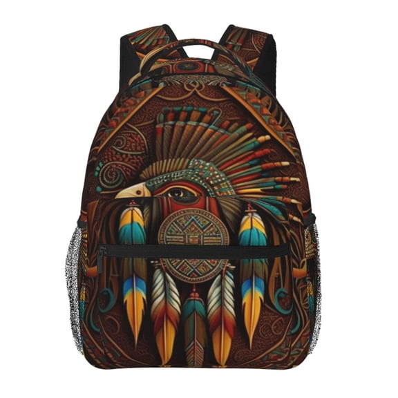 Southwestern Ethnic Art Native Laptop Backpack Travel Rucksack for Teens Adults, Fits 15-inch Notebook