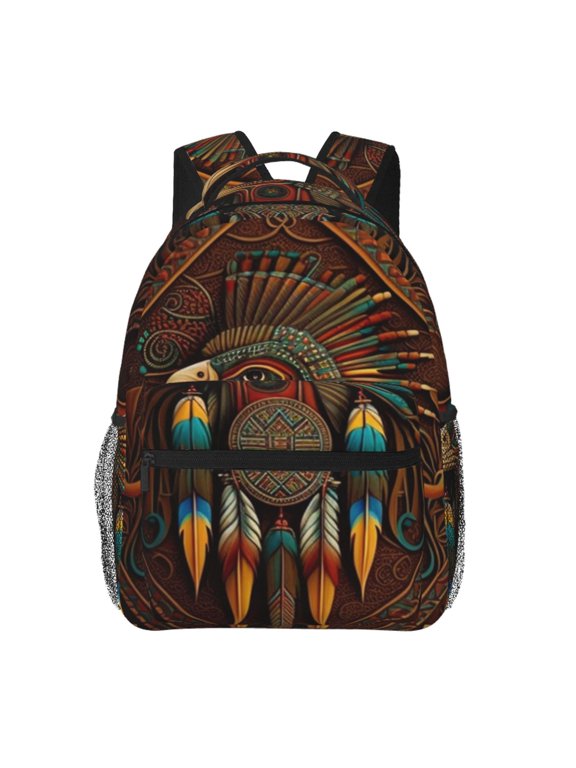 Southwestern Ethnic Art Native Laptop Backpack Travel Rucksack for Teens Adults, Fits 15-inch Notebook
