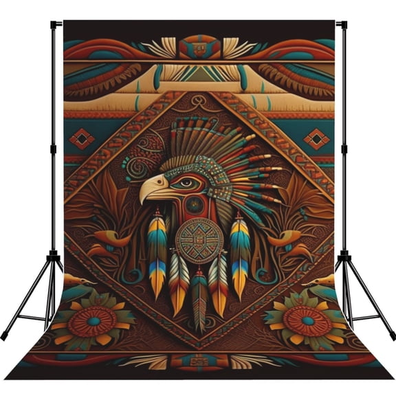 Southwestern Ethnic Art Native Photography Backdrop 5x7Ft Background for Photo Studio Video Recording Birthday Party Wedding Home Decor