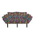 thumbnail image 1 of Southwestern Futon Couch, Patchwork Style Pattern in Hand Drawn Style and Patterns Boho Hippie, Daybed with Metal Frame Upholstered Sofa for Living Dorm, Loveseat, Multicolor, by Ambesonne, 1 of 4