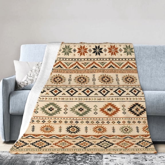 Southwestern Geometric Blanket Gift Throw Blanket Rustic Boho Tribal Pattern Gift for Home Decor 50x40