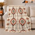 thumbnail image 1 of Southwestern Geometric Diamond Pattern Forest Green Burnt Orange, Festive Woodland Scene, Warm Flannel Blanket for Cabin and Lodge, Art Lovers Friendship Gift, Festive Home Decor, 1 of 9