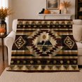 thumbnail image 1 of Southwestern Geometric Mountain Medallion, Peaceful Mountain Lake Scene, Warm Flannel Blanket for Cabin and Lodge, Outdoor Lovers Thanksgiving Gift, Artistic Home Decor, 1 of 9