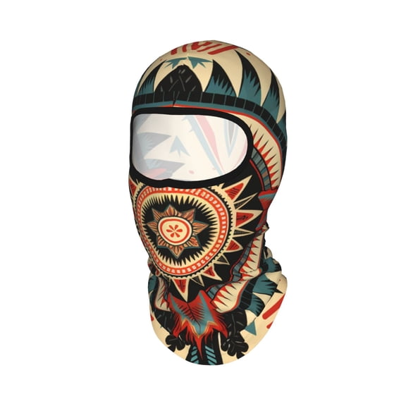 Southwestern Geometric Native American Art Unisex Balaclava Ski Mask Full Face Cover for Cold Weather & UV Protection, Breathable Cooling Helmet Liner