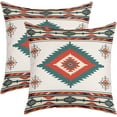 thumbnail image 1 of Southwestern Geometric Reversible Throw Pillow Covers 20 x 20-Inch Boho Beige Pillow Covers Home Decor for Indian Tribal Geometry Square Cushion Covers Set of 2 Retro Exotic Boho, 1 of 6