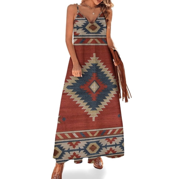 Southwestern Geometric Sleeveless Dress Loose Women's Dress Dresses Luxury Evening Dresses