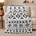 thumbnail image 1 of Southwestern Geometric Tribal Pattern, Festive Halloween Scene, Warm Flannel Blanket for Living Room and Reading Nook, Art Lovers Halloween Gift, Festive Home Decor, 1 of 9