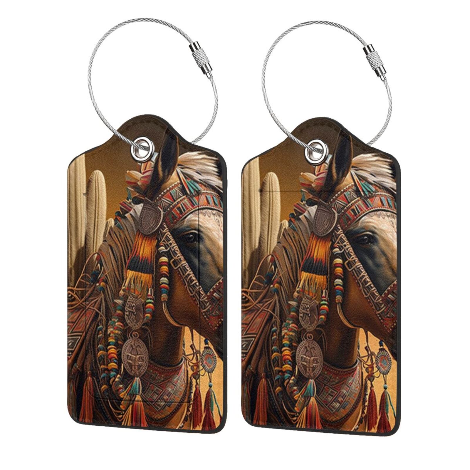 Native Tag Southwestern Horse Ethnic Native Luggage Tag for Suitcase 2 Pack ...