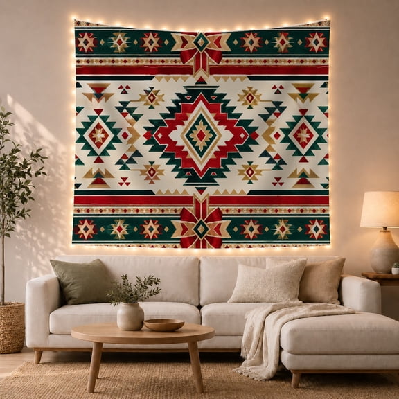 Southwestern Inspired Geometric With Art Scene, Mystical Fantasy for Space Lovers, Galaxy Room Decor, Housewarming Gift, Tapestry Wall Hanging for Bedroom and Living Room