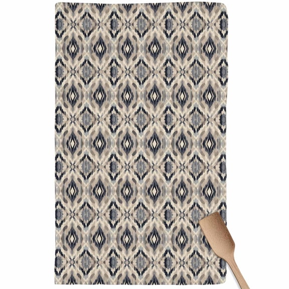 Southwestern, Kitchen Towel Dish Cloths Set of 1, Microfiber Soft Kitchen Hand Towels, Abstract Tribal Native Geometric Grey Absorbent Quick Drying Dishcloths 18 x 28 Inches