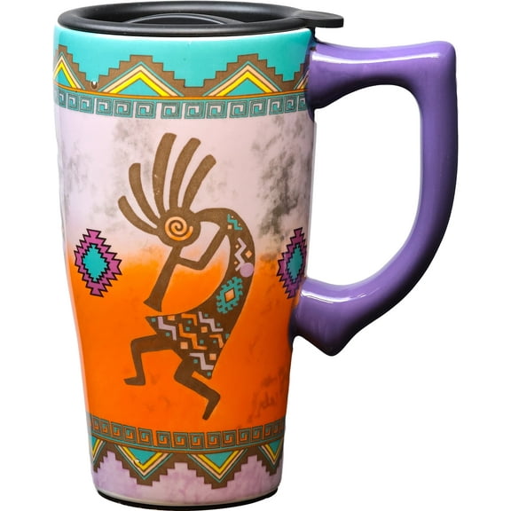 KOKOPELLI 18 OUNCE CERAMIC TRAVEL MUG