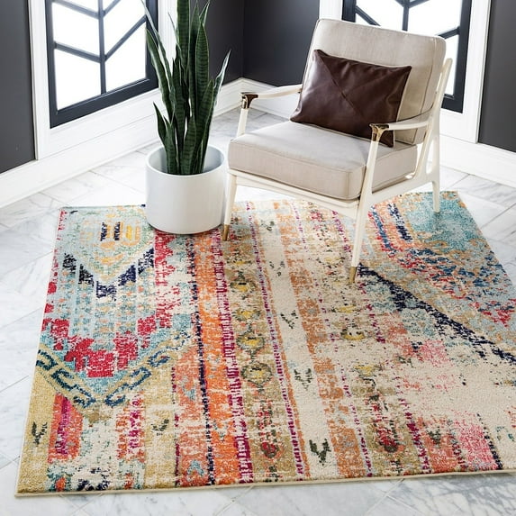 Southwestern/Lodge Tazetta Collection Area Rug 6' Square - Multi