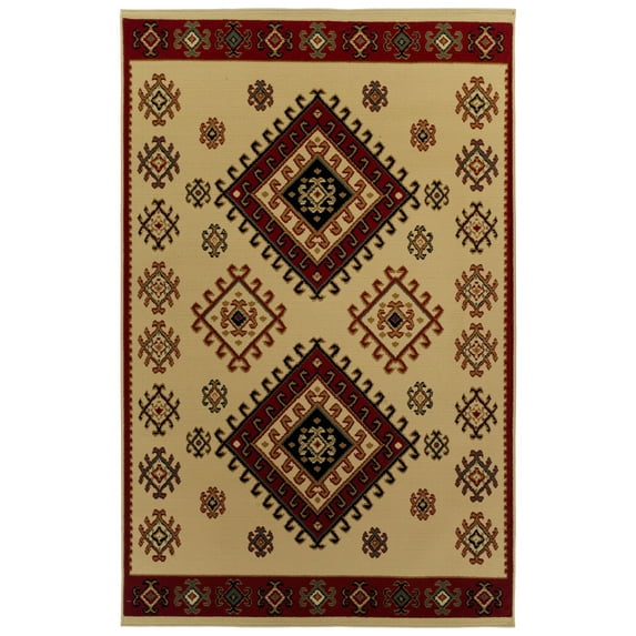Southwestern Medallion Ultra-Soft Indoor Area Rug or Runner, 6' x 9', by Blue Nile Mills
