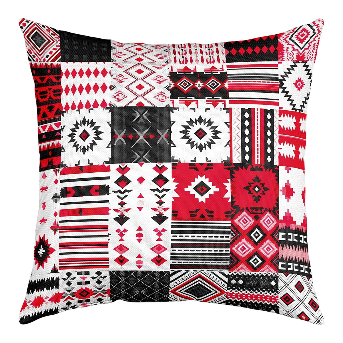 Southwestern Pillow Cover 24x24 Inch Exotic American Tribal Western Cushion Cover Patchwork Boho Aztec Throw Pillow Cover Hippie Geometric Cushion Case Red Black White Western Room Decor Walmart