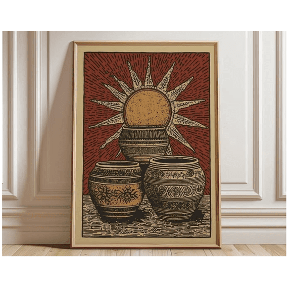 Southwestern Pottery Sun Face Wall Art Home Decor Office Wall Art Home Decor Office Wall Art