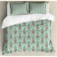 thumbnail image 1 of Southwestern Queen Size Duvet Cover Set, Vintage Tribal Triangles Peruvian Mexican Traditional Motifs in Pastel Colors, Decorative 3 Piece Bedding Set with 2 Pillow Shams, Multicolor, by Ambesonne, 1 of 3