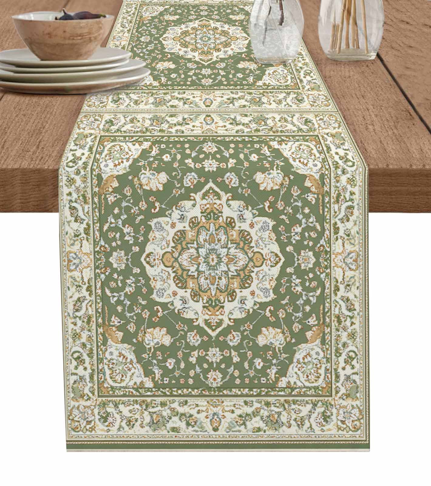 Southwestern Sage Green Burlap Cotton Table Runner 14x72 Inches Long ...