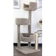 thumbnail image 1 of Southwestern Sanctuary Multi-Level Cat Cat Climbing Tower Cat Tree, Solid Wood and Carpet Construction, Modern Cat Tree with Scratch Post and Sturdy Base Speckled/26 L x 25" W x 49" H, 1 of 7