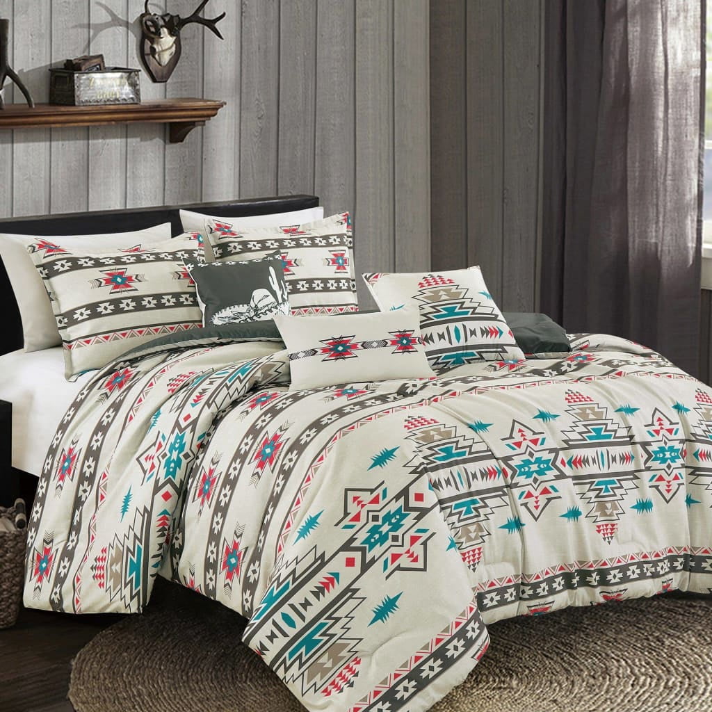 Southwestern Sedona Desert Aztec Comforter 6 Piece Set
