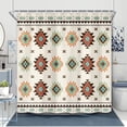 thumbnail image 1 of Southwestern Shower Curtain for Bathroom Decor, Southwest American Pattern Boho Fabric Shower Curtains Set, Western Aztec Geometric Shower Curtains with Hooks,Beige, 72X72in, 1 of 4
