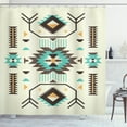 thumbnail image 1 of Southwestern Shower Curtain, Ethnic Pattern Design from Ancient Aztec Culture with Indigenous Zigzag Motifs, Fabric Bathroom Set with Hooks, 69W X 84L Inches Extra Long, Multicolor, by Ambesonne, 1 of 3
