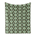 thumbnail image 1 of Southwestern Soft Flannel Fleece Throw Blanket, Rhombus Shapes with Zigzag Details Traditional Old Pattern, Cozy Plush for Indoor and Outdoor Use, 50" x 70", Multicolor, by Ambesonne, 1 of 5