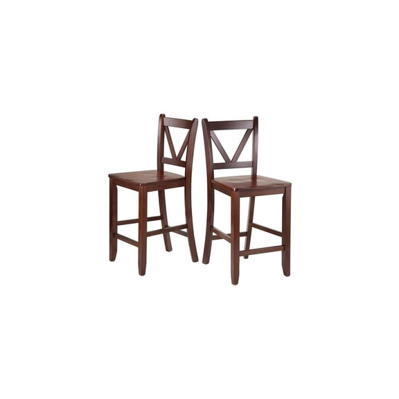 Southwestern Style 2-pc 24" V Back Counter Stools