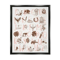 Southwestern Style Alphabet Learning Animals & Insects Graphic Art Jet Black Framed Art Print Wall Art