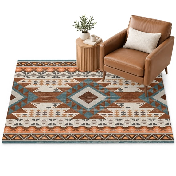 Southwestern Style Area Rug 2.7'x5', American Bohemian Soft Mat Non ...