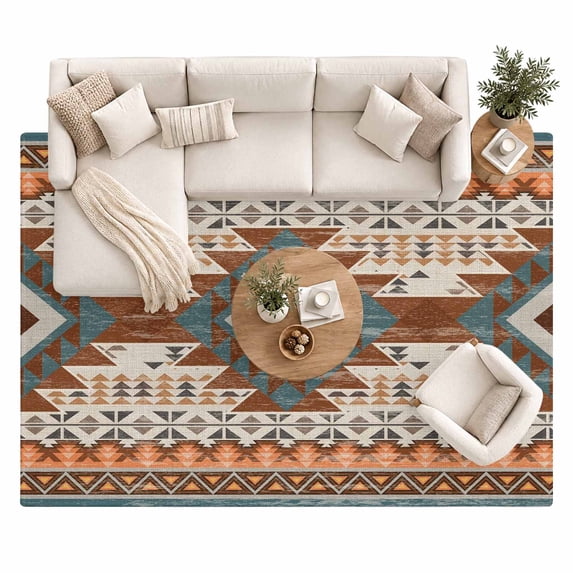 Southwestern Style Area Rug 8'x10', American Bohemian Large Area Rugs ...