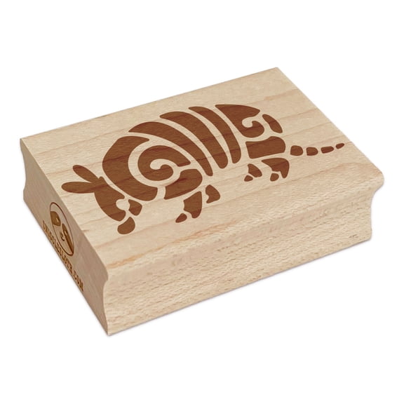 Southwestern Style Tribal Armadillo Rectangle Rubber Stamp Stamping Scrapbooking Crafting - Small 1.7in