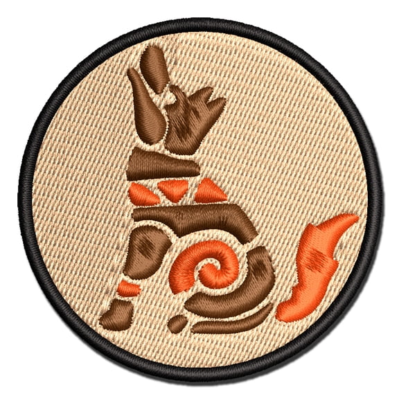 Southwestern Style Tribal Coyote Wolf Dog Applique Multi-Color Embroidered Iron-On Patch - 2.5 Inch Small